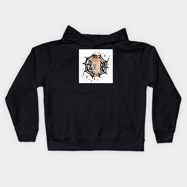 I Need Coffee To Focus Kids Hoodie by Maddie Doodle